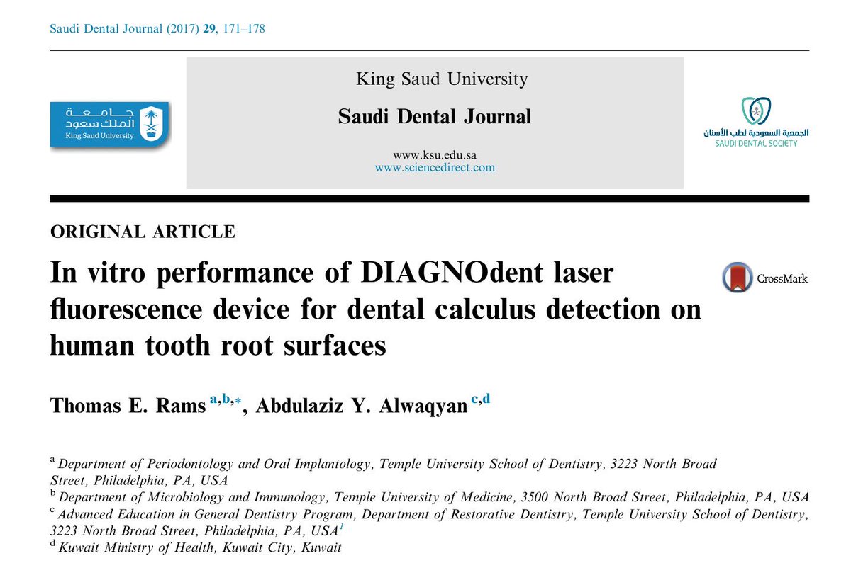 Sdr In Vitro Performance Of Diagnodent Laser Fluorescence Device For Dental Calculus Detection On Human Tooth Root Text T Co 3puqcyxkag T Co Jzn78o1h7i
