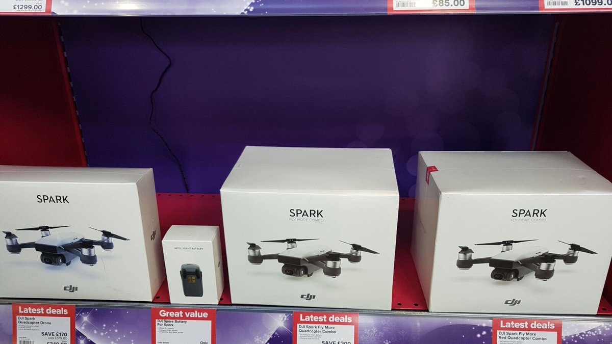 Maplin_CTY's tweet photo. Good afternoon Cardiff! Check out our latest savings in store and online on some of our DJI Drones including these Sparks! #DJI #Drones #LatestDeals #Christmas #Cardiff https://t.co/wgFe6ZBROC