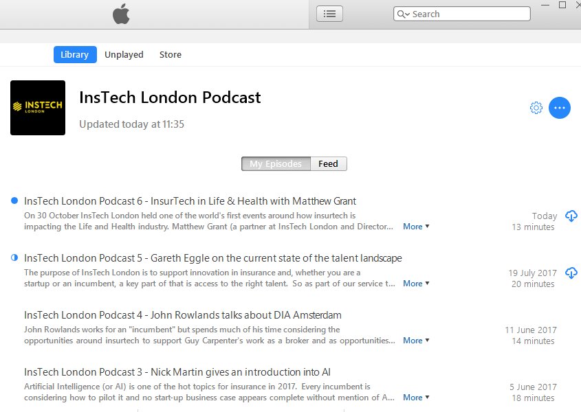 Latest podcast is now OUT! Head over to iTunes to subscribe to the <a href="/InsTech_London/">InsTech</a> channel! Hear all about October's life &amp; health #insurance event with <a href="/MatthewJGGrant/">Matthew Grant</a>!