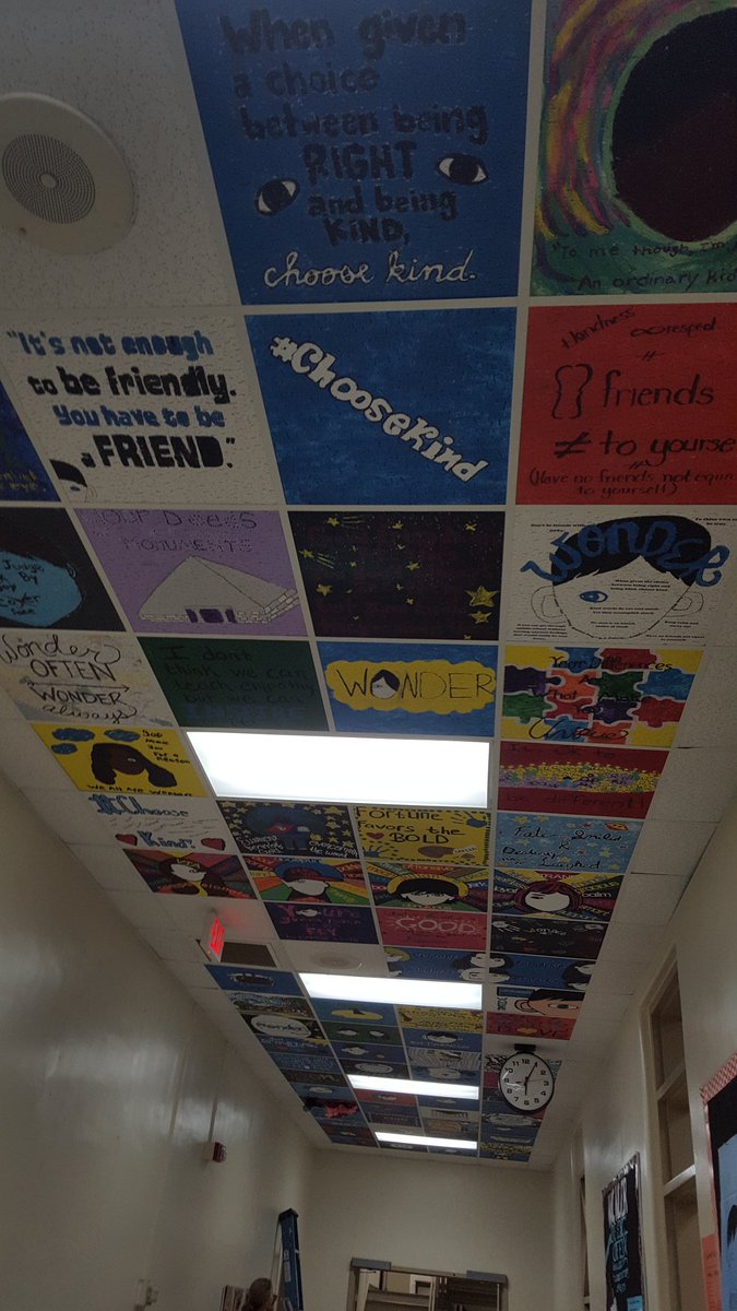 vmslibrary1's tweet photo. Can't wait to see the kids reaction  to our new "Wonder" hallway!!!  Our kids and teachers are so talented!! @Matlock_Jason11 https://t.co/rbaU1G6Dwa
