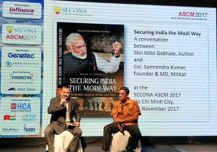 BloomsburyIndia's tweet photo. Author of 'Securing India the Modi Way', @nitingokhale  is in Ho Chi Minh city, Vietnam discussing his book with @smkumar1 https://t.co/URLv9hDQhl