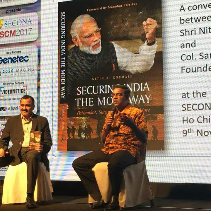 BloomsburyIndia's tweet photo. Author of 'Securing India the Modi Way', @nitingokhale  is in Ho Chi Minh city, Vietnam discussing his book with @smkumar1 https://t.co/URLv9hDQhl