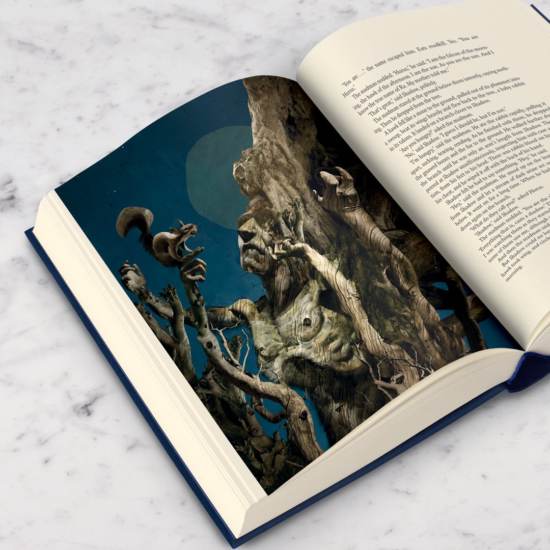 foliosociety's tweet photo. Happy birthday to @neilhimself! Our edition of his #AmericanGods is stunningly illustrated by @DaveMcKean. https://t.co/FDz082Zazs https://t.co/U3SWeIo4Pp