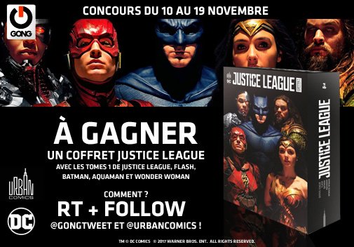#CONCOURS #COMICS avec <a href="/UrbanComics/">UrbanComics</a>  – À GAGNER – Un coffret «#JusticeLeague  avec #Flash #Batman #Aquaman et #WonderWoman - RT &amp; Follow