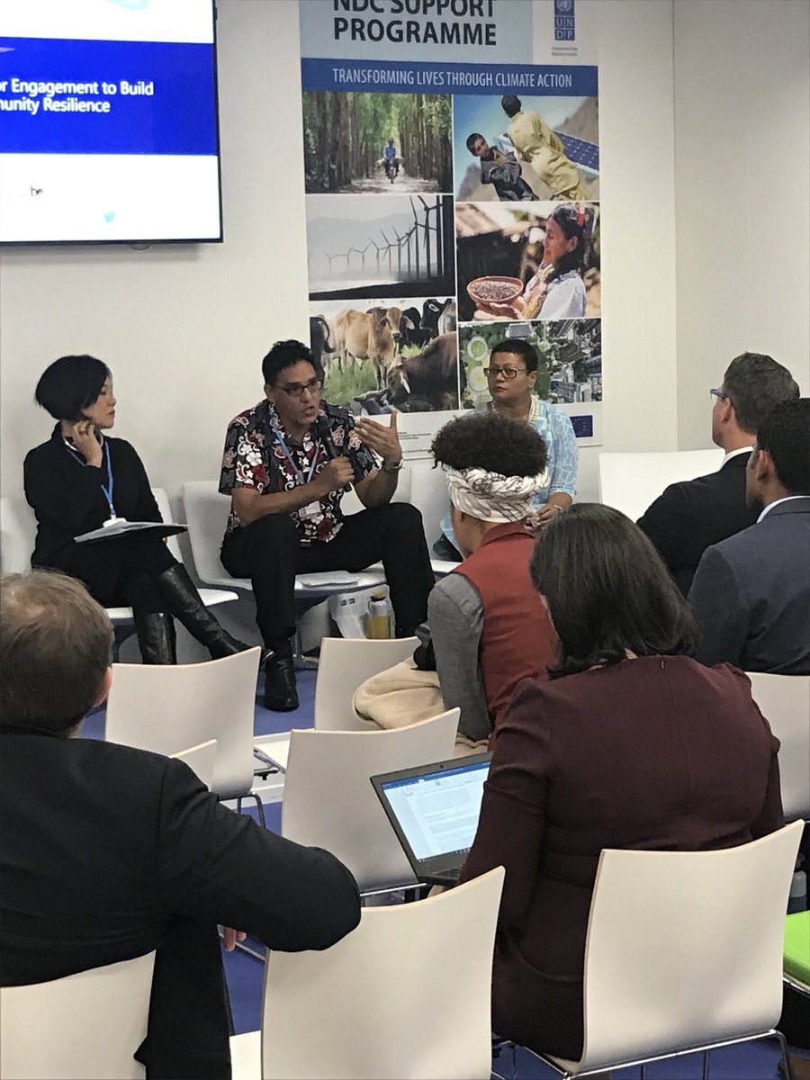 SameeraSavarala's tweet photo. Discussing importance of #DRR &amp; business &amp; community resilience  @UNDPClimate pavilion now #islandstakingaction #cop23 #adaptation https://t.co/An4UBiM8fL