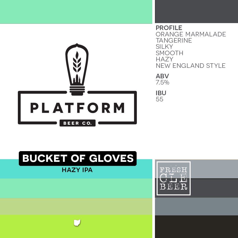 PlatformBeerco's tweet photo. The @ClevelandFlea starts tonight on Lorain Ave! Stop by before or after ! Bucket of Gloves #neipa get it while it’s  still on tap! @joecimperman @ohiocitytweets @SOLODistrictOC @BrewStuds @happyincle #freshclebeer https://t.co/v1IonWoH2e