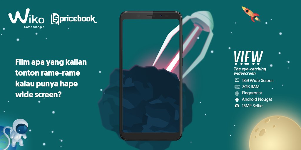Pricebook_ID's tweet photo. Mau Ngerasain Sensasi Nonton Film Pada Smartphone Wide Screen Wiko View Ini GRATIS? Cukup jawab pertanyaan yang ada digambar melalui komentar Facebook 😎😎

Langsung kunjungi tautan ini untuk info lengkapnya ➡ https://t.co/cxi3iIqUwt #WikoView #Pricebook #WikoID https://t.co/nPo2RjNByn