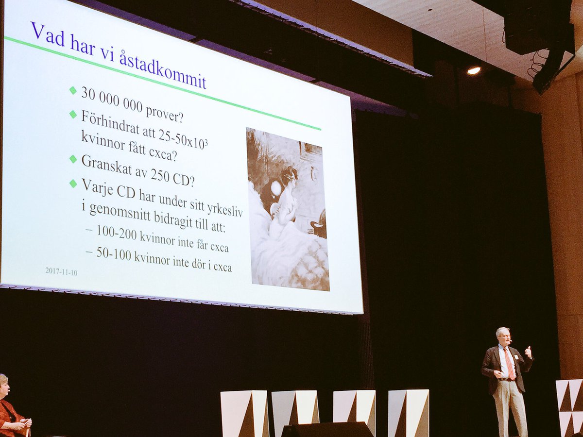 Tänk vad vi åstadkommit! Vi har nog förhindrat att 25-50*10^3 kvinnor fått cervixcancer säger Anders Hjerpe #gyn cellprovstagning 50år!