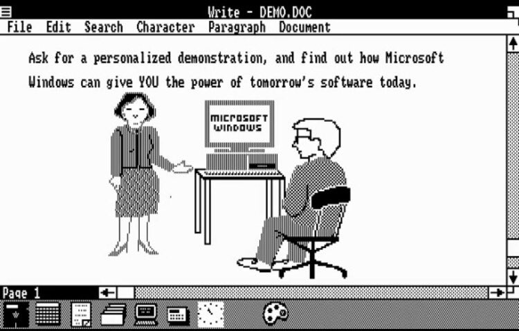 JonErlichman's tweet photo. On this day in 1983: Microsoft unveils Microsoft Windows

Windows 1.0 features demo: https://t.co/oDCYd6pdMh