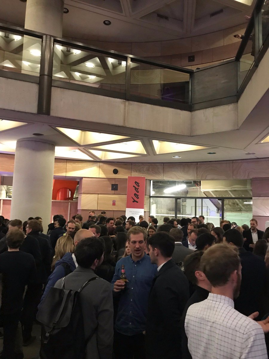pdparchitects's tweet photo. Great event for @yadaUK's 1st Anniversary at @OnePoultry building last night. Networking in a Post Modern classic! Thanks to @GeneralProjects and YADA #JamesStirling #OnePoultry https://t.co/hREDzJjntH