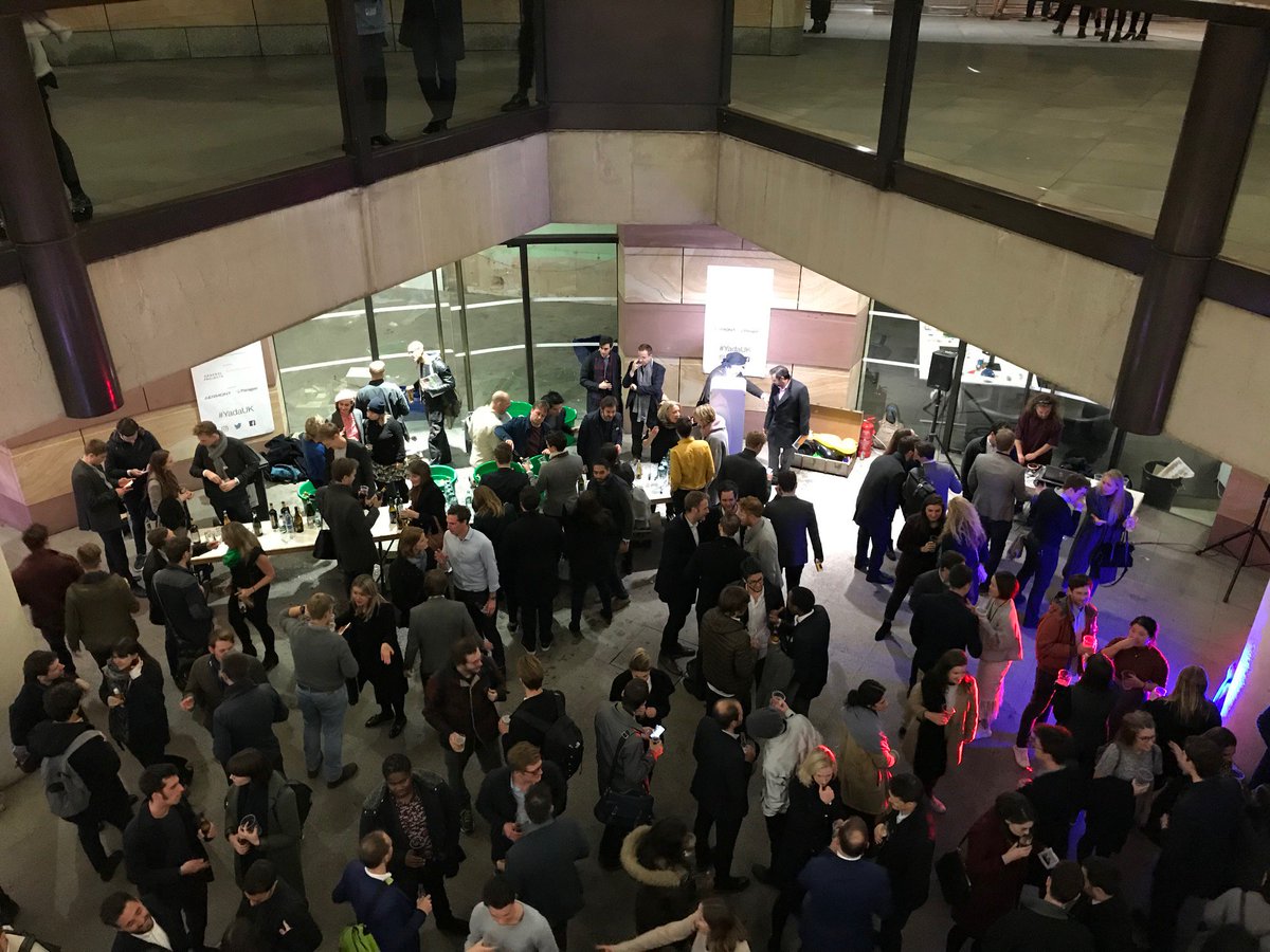 pdparchitects's tweet photo. Great event for @yadaUK's 1st Anniversary at @OnePoultry building last night. Networking in a Post Modern classic! Thanks to @GeneralProjects and YADA #JamesStirling #OnePoultry https://t.co/hREDzJjntH