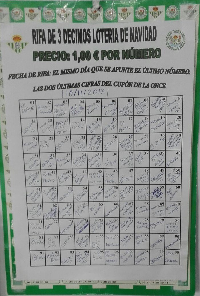 Nuevo panel relleno para el sorteo de los 3 décimos de la lotería de Navidad. 

Esta noche 10 de noviembre, se sortea con la dos últimas cifras del cupón de la once. 

Suerte para todos.