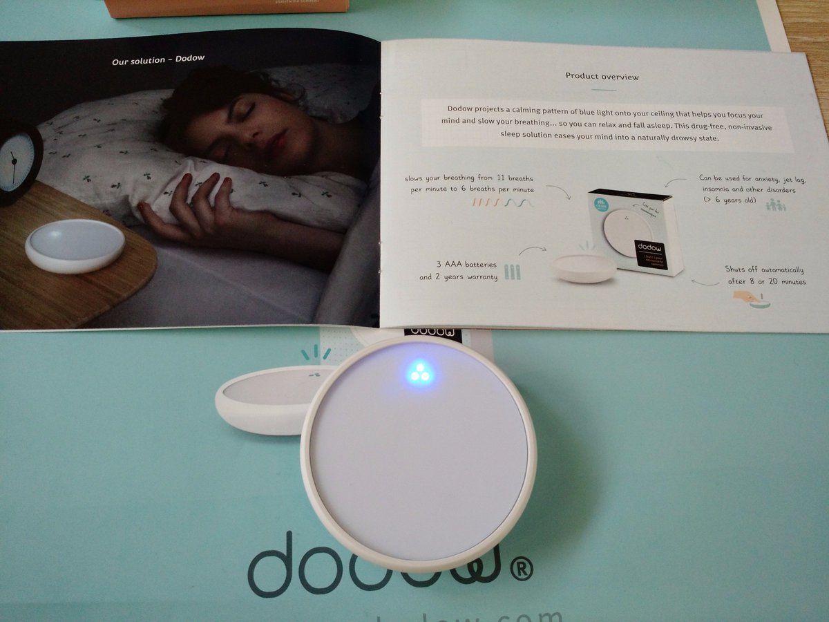boulanger's tweet photo. On commence aujourd'hui avec @MyDodow, l'outil qui vous aide à trouver le sommeil ! 🛌😴 https://t.co/q7ci8QiOPT #HappyFrenchTech https://t.co/w7TXFCnz2y