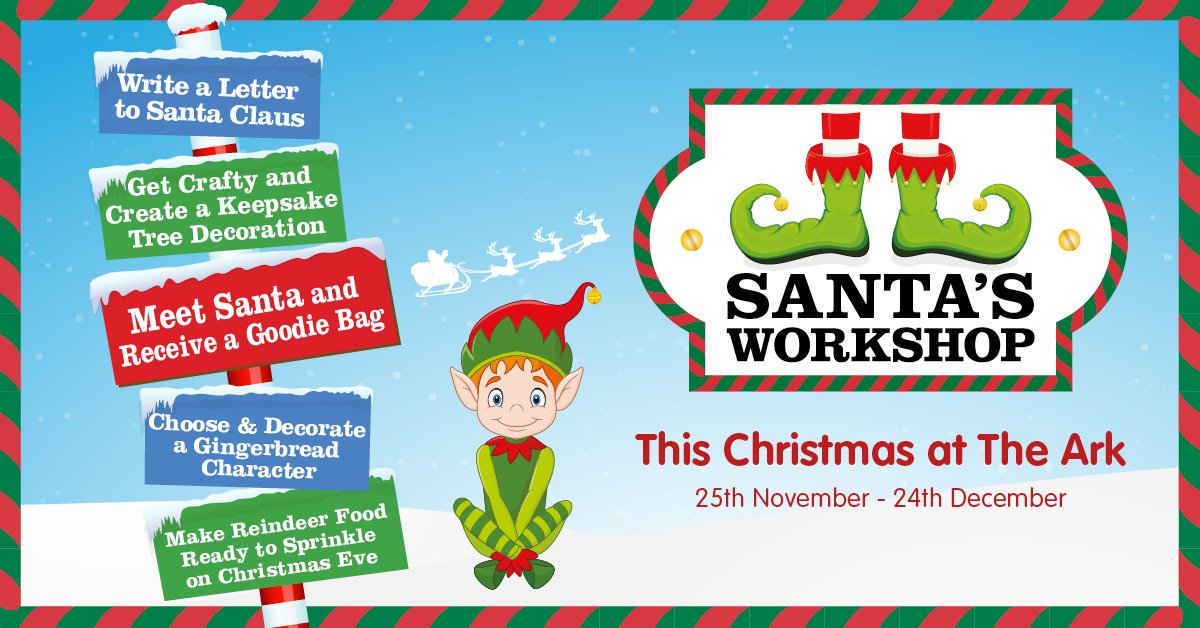 From Saturday 25th November to Sunday 24th December, meet Santa’s little helpers at the Elf Workshop. Write a letter to Santa, get crafty, get creative and meet Santa himself! #poole #lovepoole #christmas #meetsanta #elfworkshop
 thearkpoolepark.co.uk/events/its-tim…