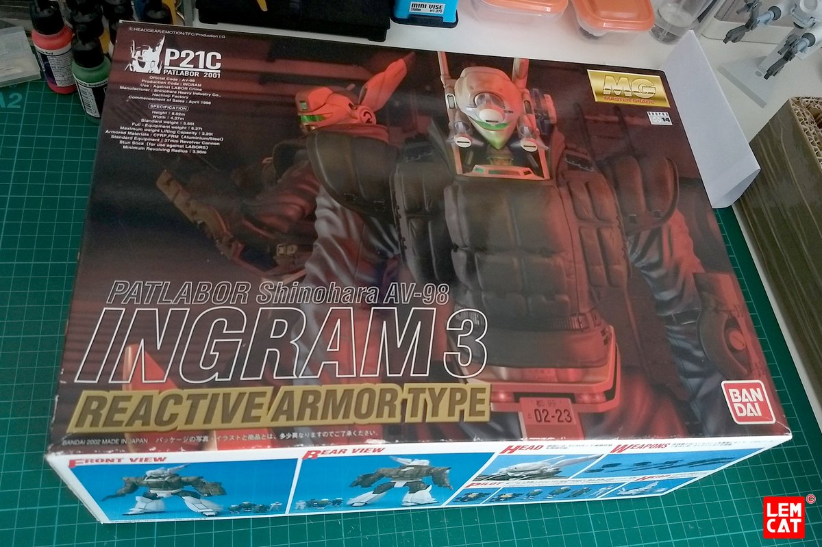 lemcat's tweet photo. E' fatta.
Linea [MG] Patlabor COMPLETA ^_^
#Lemcat #Modellismo #Patlabor #PatlaborDipendente #MasterGrade #Bandai #Ingram #ReactiveArmor https://t.co/Ivc8WW4Fea