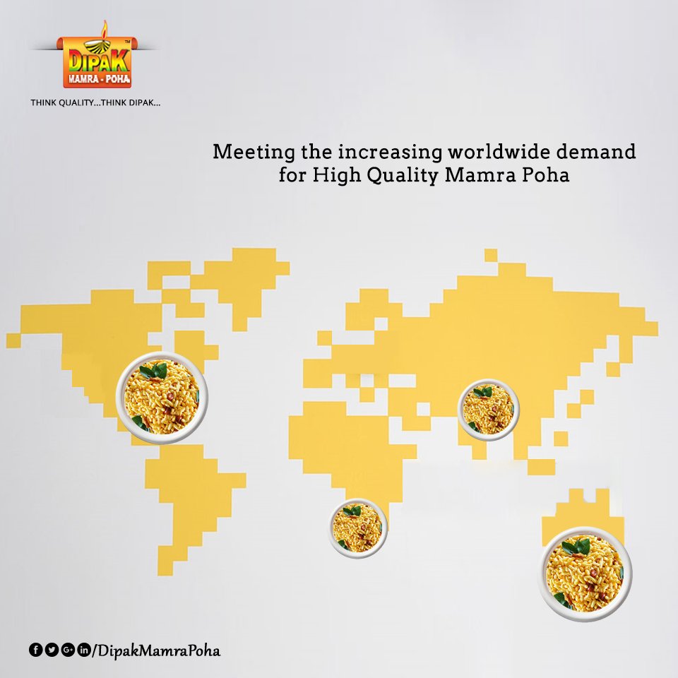 DipakMamraPoha's tweet photo. Dipak Foods is fulfilling worldwide demand of export quality mamra and poha enriched with good taste.
#QualityMamra
#QualityPoha https://t.co/1ZxgYxrFs8