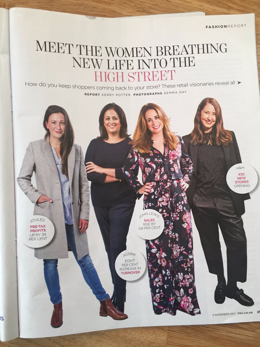 Kerry_Potter's tweet photo. Rather chuffed with my GIANT 8pg high street fashion report in @YOUMagSocial featuring the star female execs from @johnlewisretail @InsideJigsaw @HM @Joulesclothing #fashion https://t.co/TY3F04gEYW https://t.co/rExtdqFBl4