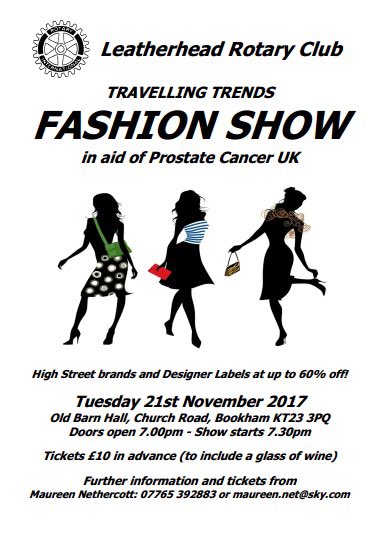 LHRotary's tweet photo. Tickets still available for this year’s #Leatherhead #Rotary #Charity #Fashion #Show in #Bookham in aid of #ProstateCancerUK - #HighStreet brands and #DesignerLabels at up to 60% off! 😃 https://t.co/yjGZMCBRrt