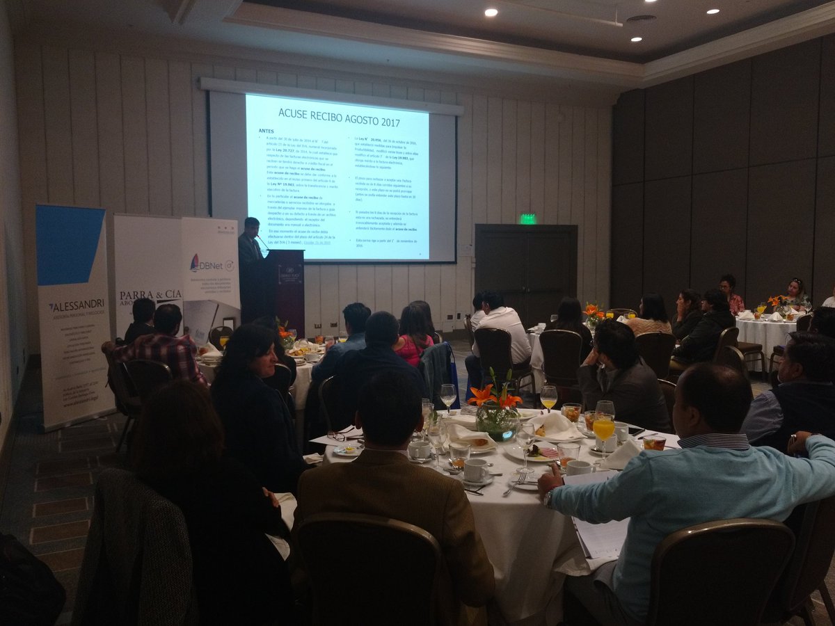 DBNet's tweet photo. Expone ahora Arturo Rivera, Contador auditor y experto tributario de Alessandri Asesoría Personal y Negocios #FacturaElectronica https://t.co/P7UZacSbRL