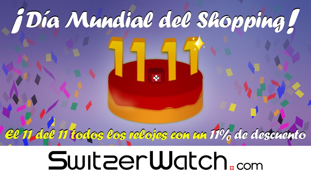 switzerwatch's tweet photo. Mañana sábado 11 de noviembre día mundial del Shopping tendrás todos los  relojes Swatch en oferta al 11% de descuento! Las mejores ofertas como siempre en https://t.co/hmNyeDgEIh #swatch #relojes #OFERTAS #descuentos #shopping #shoppingday #switzerwatch #relojesswatch #Navidad https://t.co/pEuivqjsV5