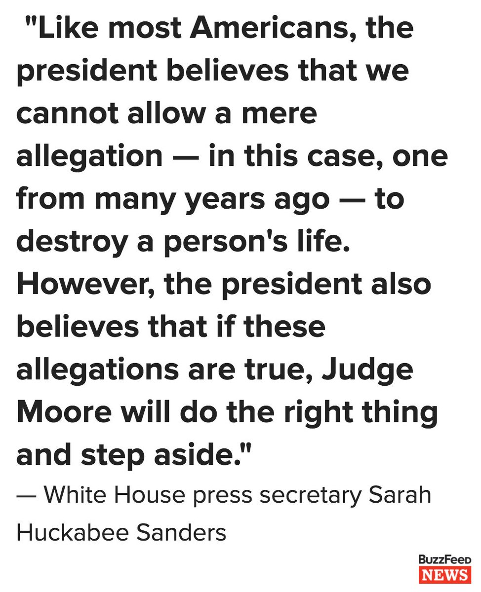 BuzzFeedNews's tweet photo. The White House press secretary has responded to allegations about Alabama senate candidate Roy Moore
https://t.co/sJTO0YQFHK https://t.co/3x5J8GxkCt