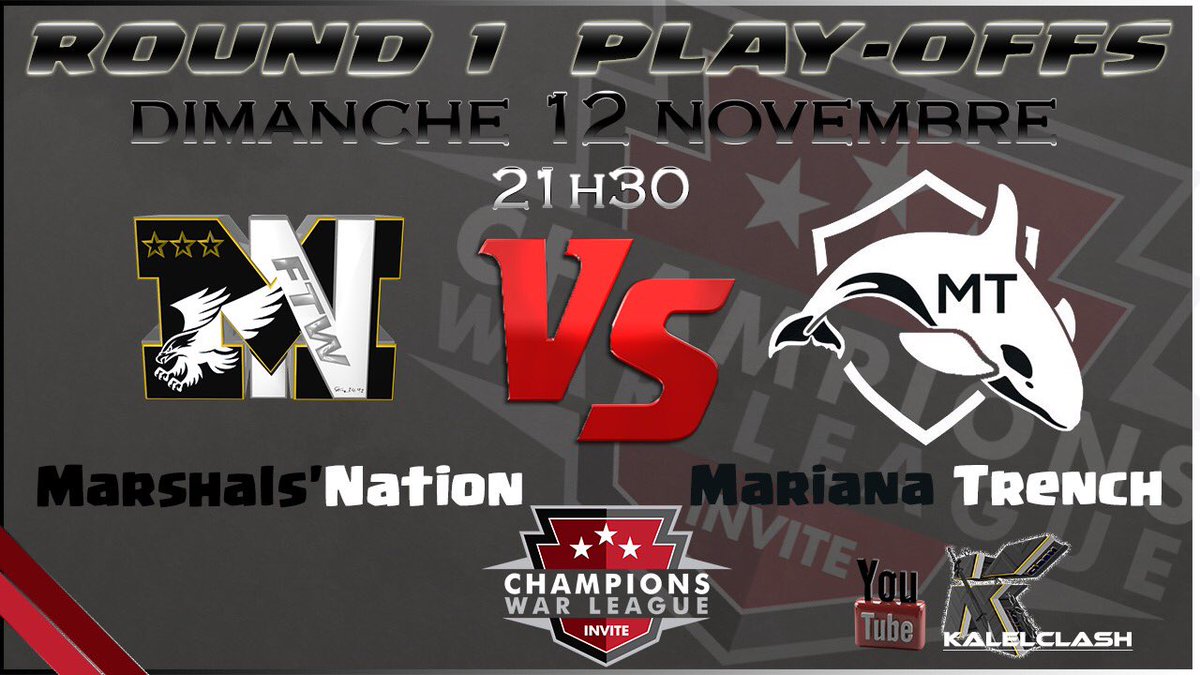 Mr_Doyle_MN's tweet photo. Suivez MN en playoffs de CWL I, dimanche soir sur la chaine de Kalel Clash @KalelClash @MarshalsNation @ClashofClansFce @champwarleague https://t.co/RL6L7KOKFI