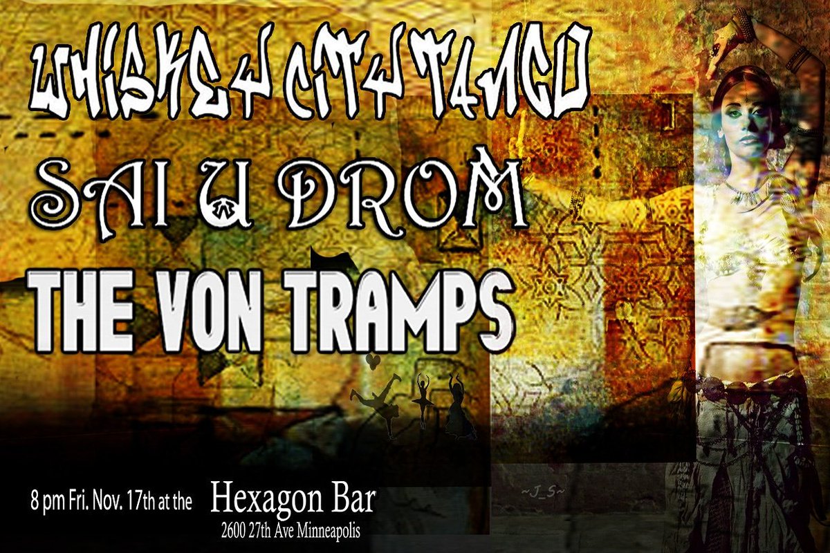 saiudrom's tweet photo. Whiskey City Tango, The Tramps, SAI U DROM @ the Hexagon Friday November 17th https://t.co/BuD23pDQK6