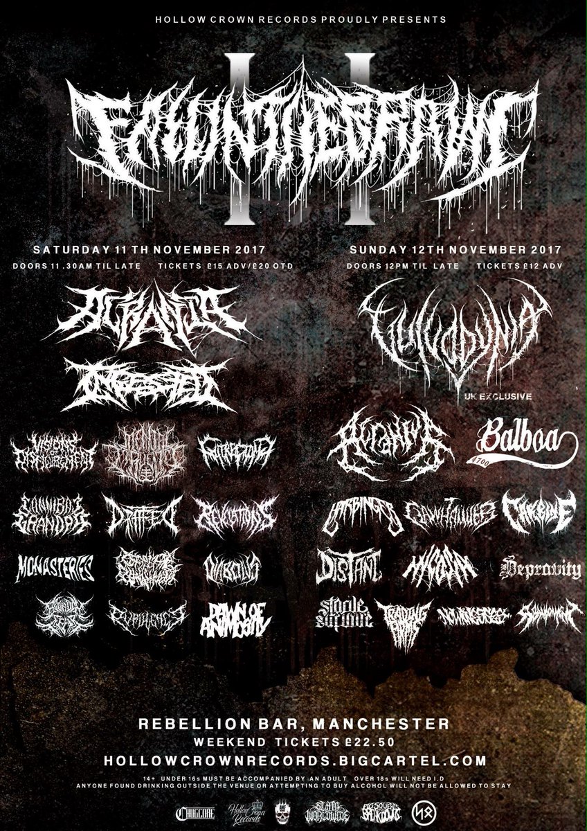 Fall in the Brawl this weekend. So many great bands, <a href="/ChugcoreINT/">Chugcore</a> there as well