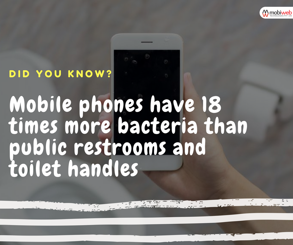 mobiwebtech's tweet photo. Mobile Phones Have 18 Times More Bacteria Than Public Restrooms &amp; Toilet Handles.
#Fact #interestingFact #Mobiweb #TechFact https://t.co/sqjimLzLpt