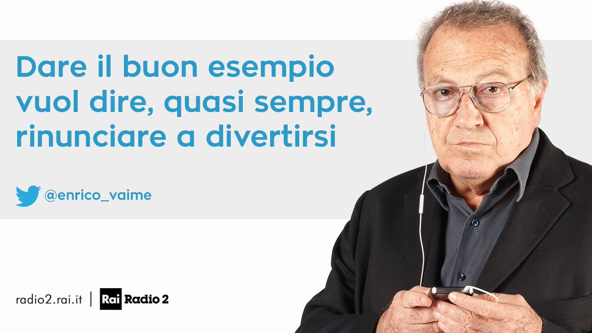 Buona domenica con gli aforismi di Enrico Vaime! 🙂
#BlackOut torna ON AIR il sabato e la domenica dalle 7.45 alle 9.00, con <a href="/enrico_vaime/">Enrico Vaime</a>, <a href="/CifolaF/">federica cifola</a>, <a href="/NuzzoDiBiase/">Nuzzo Di Biase</a> ed <a href="/edoferrario/">Edoardo Ferrario</a>