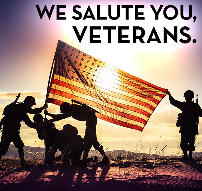 Veterans deserve our thanks and support – let’s take a moment to show them how much we appreciate all that they have done for their country.  #VeteransDay