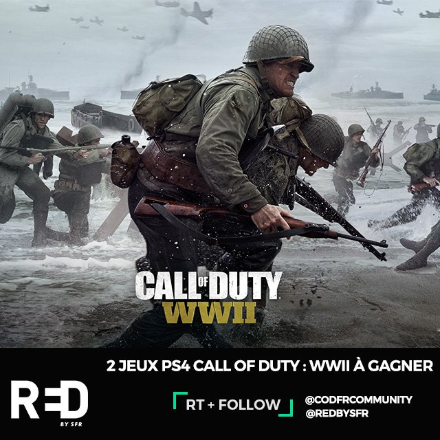 REDbySFR's tweet image. [#concours] 2 jeux #CODWWII à gagner sur #PS4
1) RT 🔃
2) Follow @REDbySFR &amp;amp; @CODFRCommunity 🎮
3) Dis nous pourquoi tu le veux + #REDxCOD 🔫