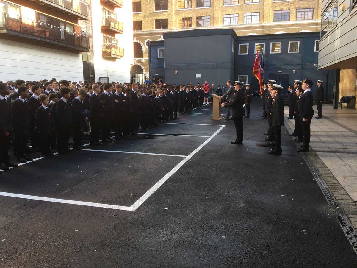 Nauticaldepartm's tweet photo. School colour party and drill squad at the front of the assembly https://t.co/RKT4fp0Sji