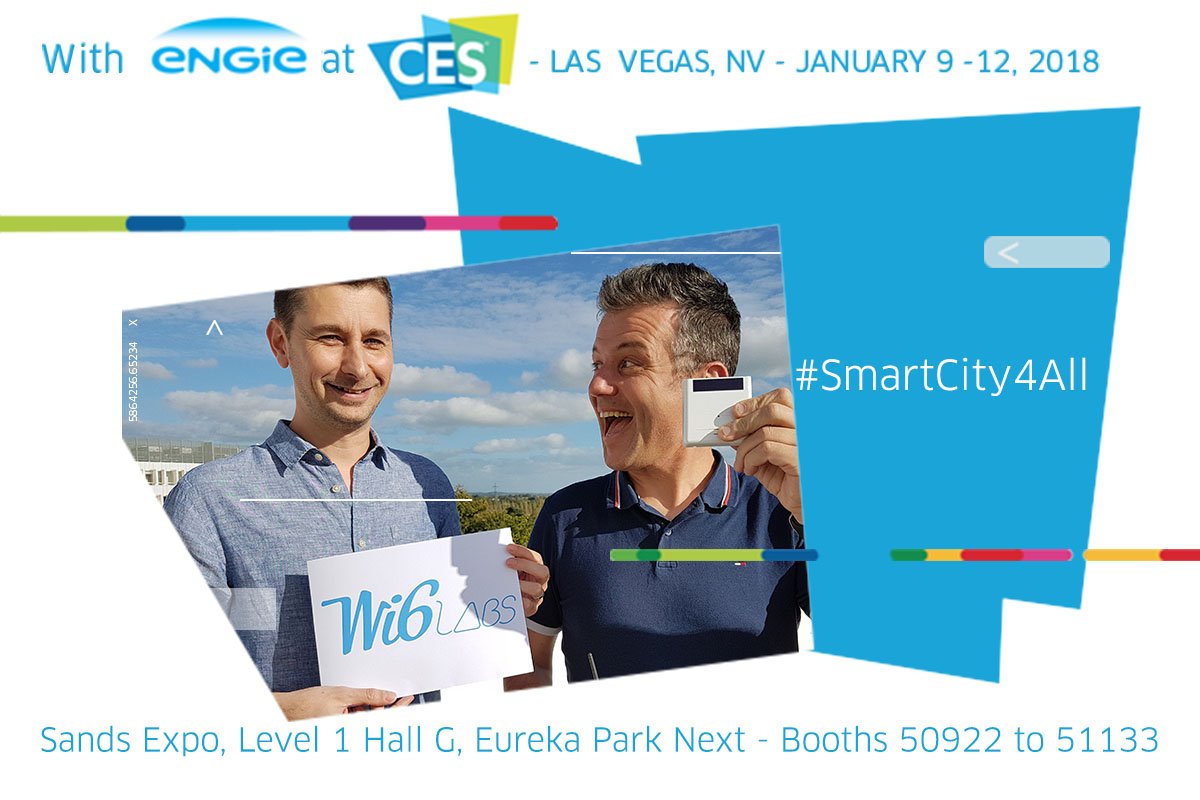 wi6labs's tweet photo. We can't wait any longer to announce that @wi6labs will be at @CES 2018 with @ENGIEgroup 🎉#WithENGIEatCES #CES2018 #IoT #SmartCity #SmartCity4All https://t.co/rSkuV3weAD