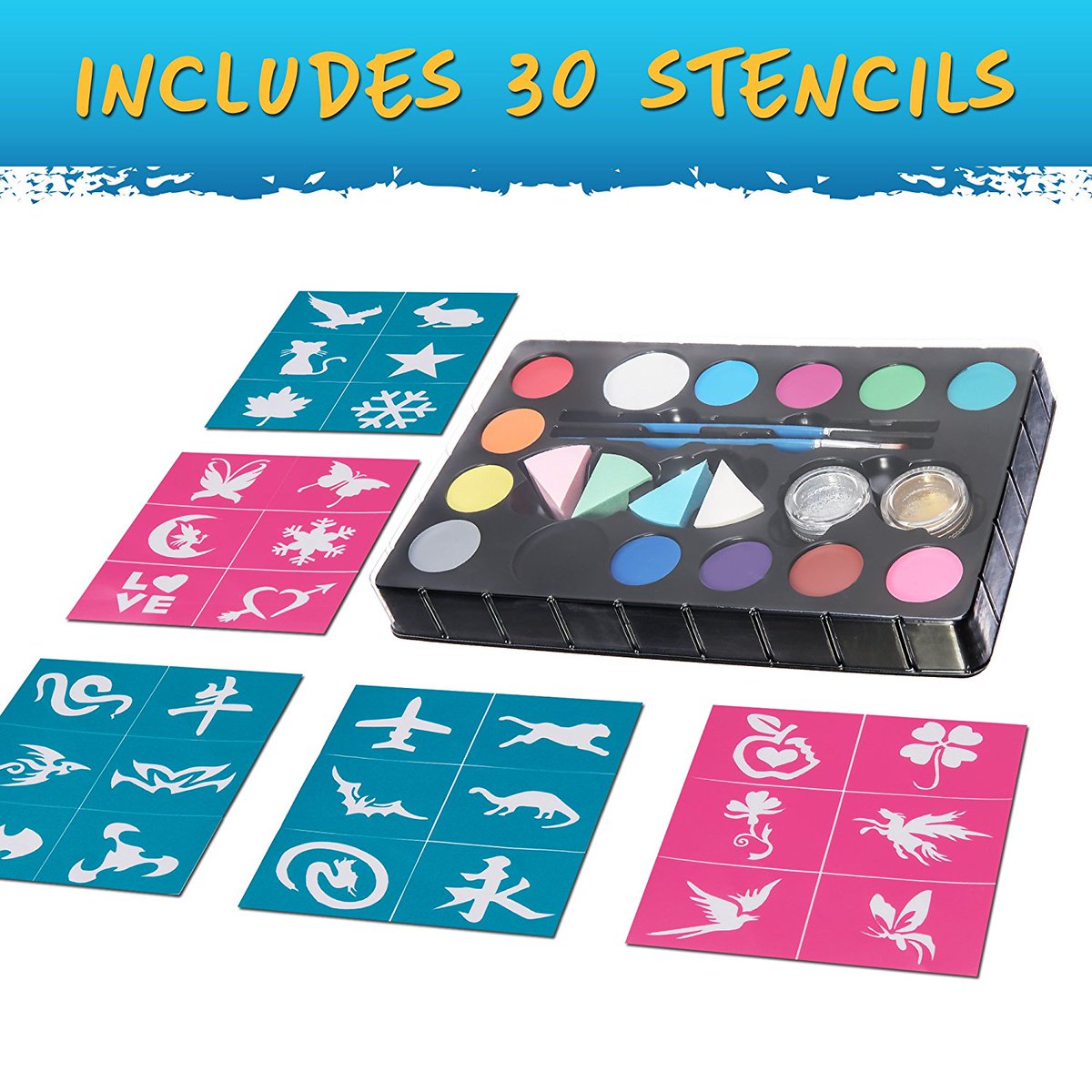 WingFacePaints's tweet photo. Best Quality Ultimate Party Pack for Kids | Face Paint Kit | Vibrant Water Based Non-Toxic FDA Approved | Sponges | Glitter | Brushes - https://t.co/LeGh20xcfi https://t.co/wGuPMZ4z8J