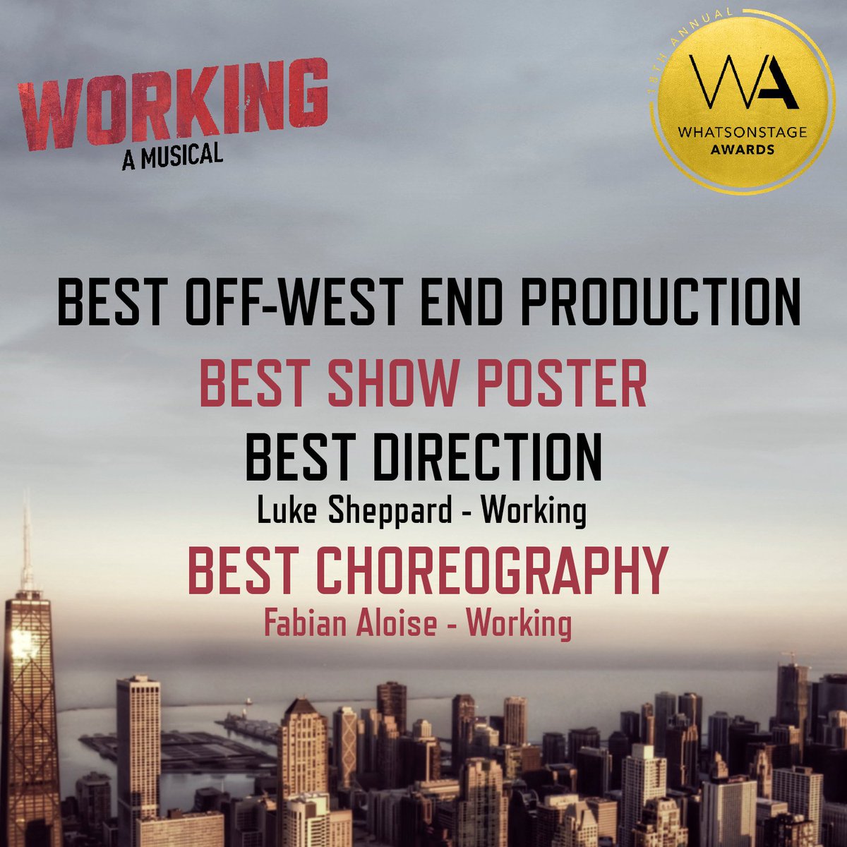WorkingMusical's tweet photo. We'd LOVE for you to consider us in these categories (and more!) in this year's @WhatsOnStage #WOSAwards ๐ - Nominations close in two weeks so get to work! ๐ ๏ธ https://t.co/mjChrHxRno https://t.co/Q3Wj3n0eQT