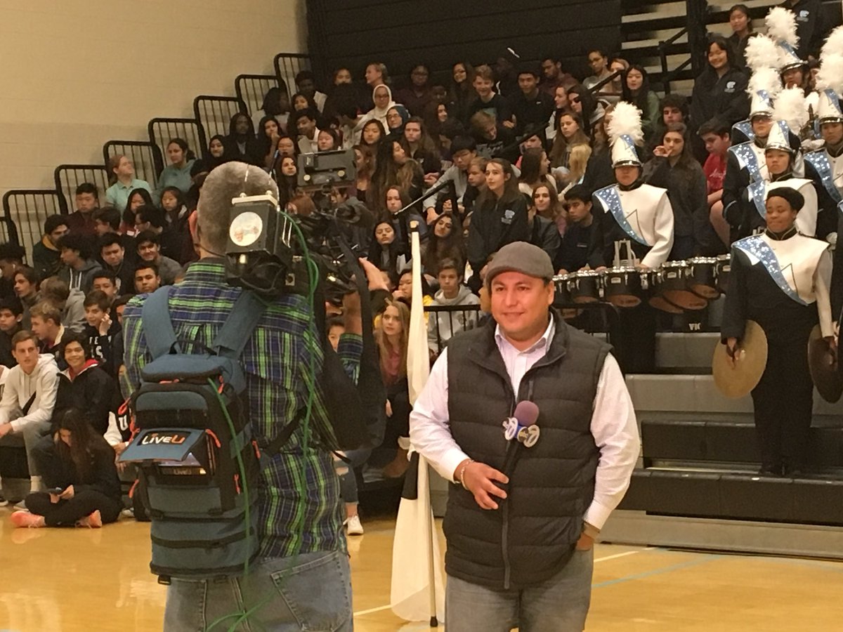 DaveJagels's tweet photo. Channel 7 live from CVHS this morning...Let’s go CATS!!!! https://t.co/VYZ4BymhsQ