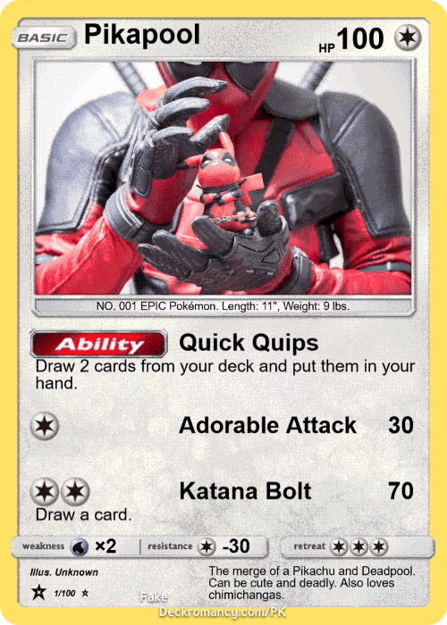 I had WAY to much fun making these...@Pokemon #Pikapool #Pikachu #Deadpool #PokemonTCG I had WAY to much fun making these...@Pokemon #Pikapool #Pikachu #Deadpool #PokemonTCG