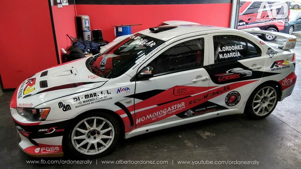 Librea que Alberto Ordóñez y  Nacho García, lucirán en el #RallydelaFelguera en su #MitsubishiARV Lancer Evo X R4