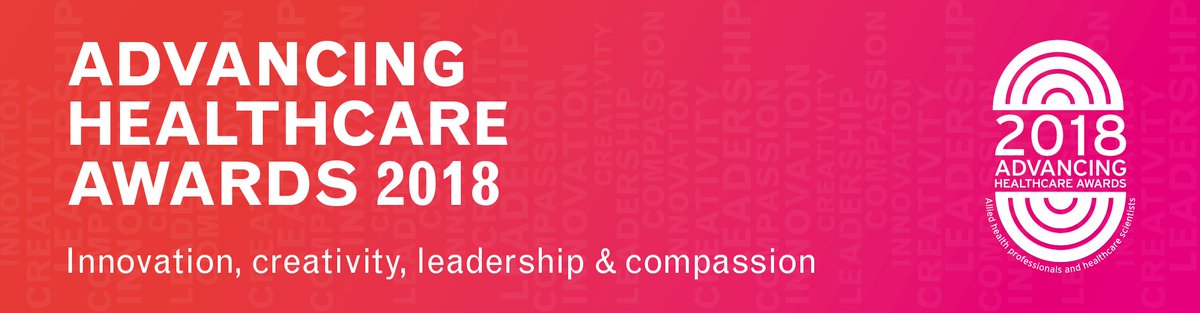 AHAwards's tweet photo. Chroma Award for Realising potential thru creativity is 1 of 10 #AHAwards open to AHPs: Closing date 19 Jan Don't leave til last min! @wearechroma @GdnHealthcare @NHS_HealthEdEng @OfficialNIHR @nhsemployers @WelshGovernment @healthdpt @scotgovhealth @macmillancancer @PHE_uk @FPH https://t.co/9kAooOnutu