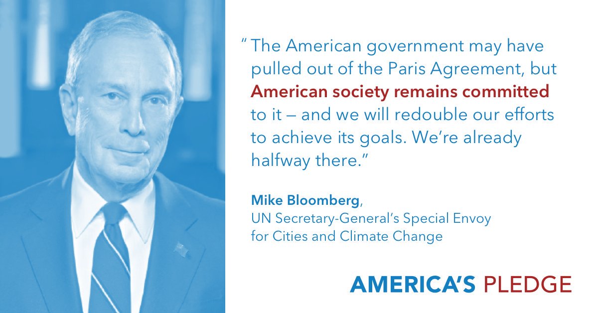 Tomorrow @ #COP23, <a href="/MikeBloomberg/">Mike Bloomberg</a> &amp; <a href="/JerryBrownGov/">Jerry Brown</a> remind the world: the U.S. is still committed to climate action ⏭ Americaspledge.com