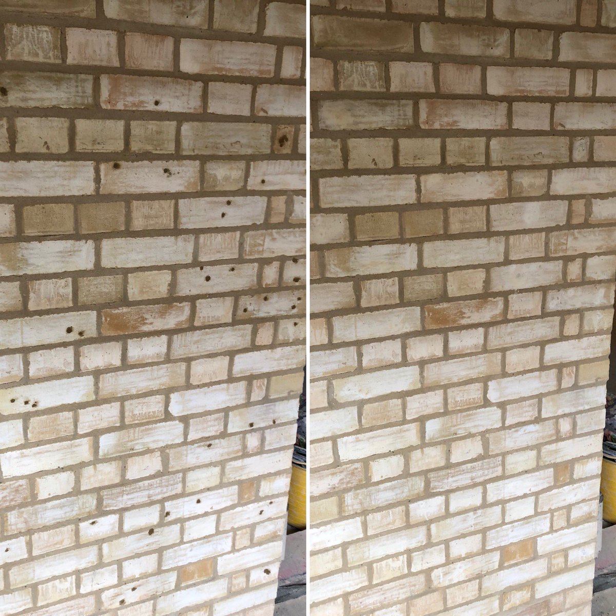 Kensington high street development
New brickwork suffering from brick facing lime blows, drill and fill procedure and tinting all sorted Henleystone Remedials Ltd