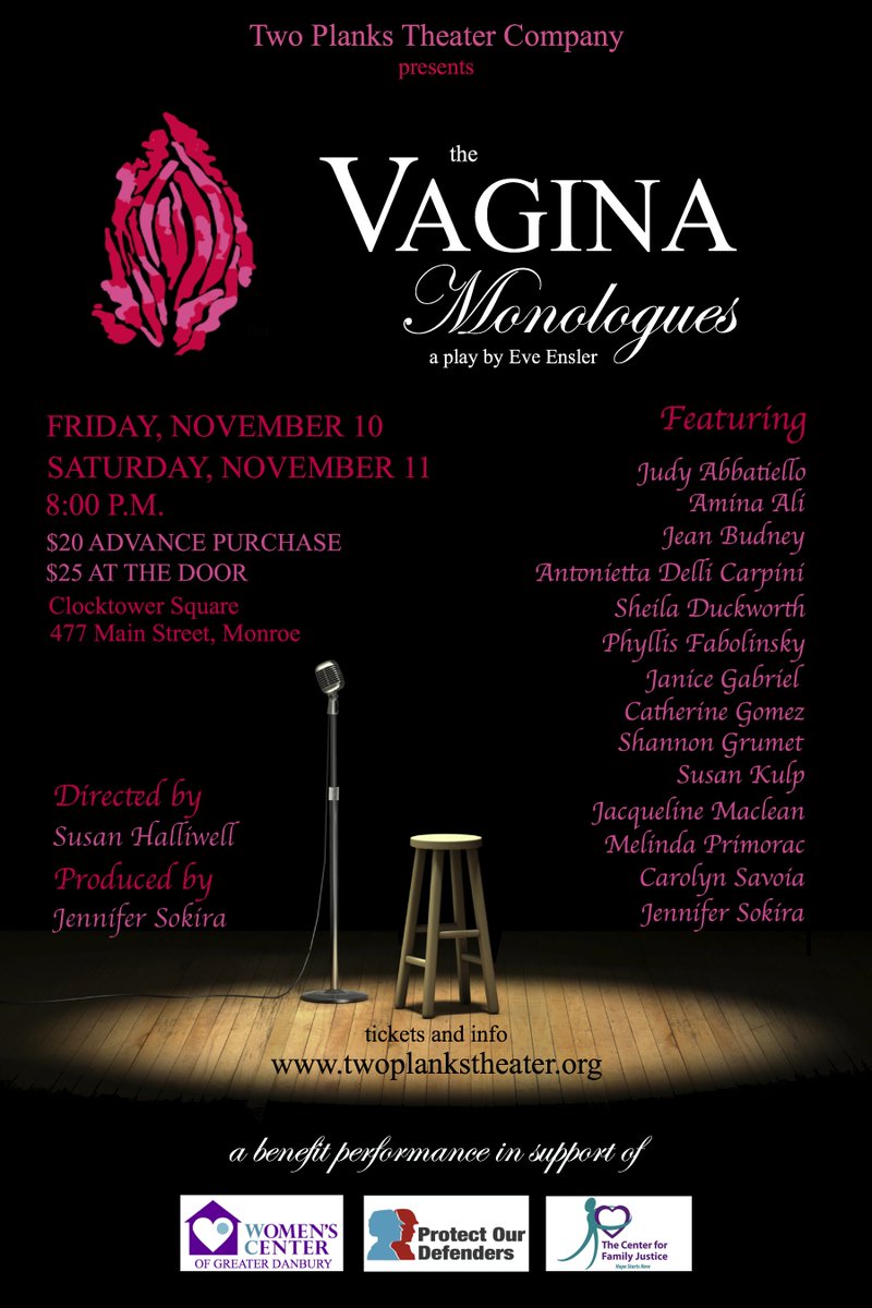 DON'T MISS OUT!  <a href="/twoplanks_ct/">Two Planks Theater</a> benefit performance of Vagina Monologues opens tonight.  Get your tickets online: twoplankstheater.org/buy-tickets/.