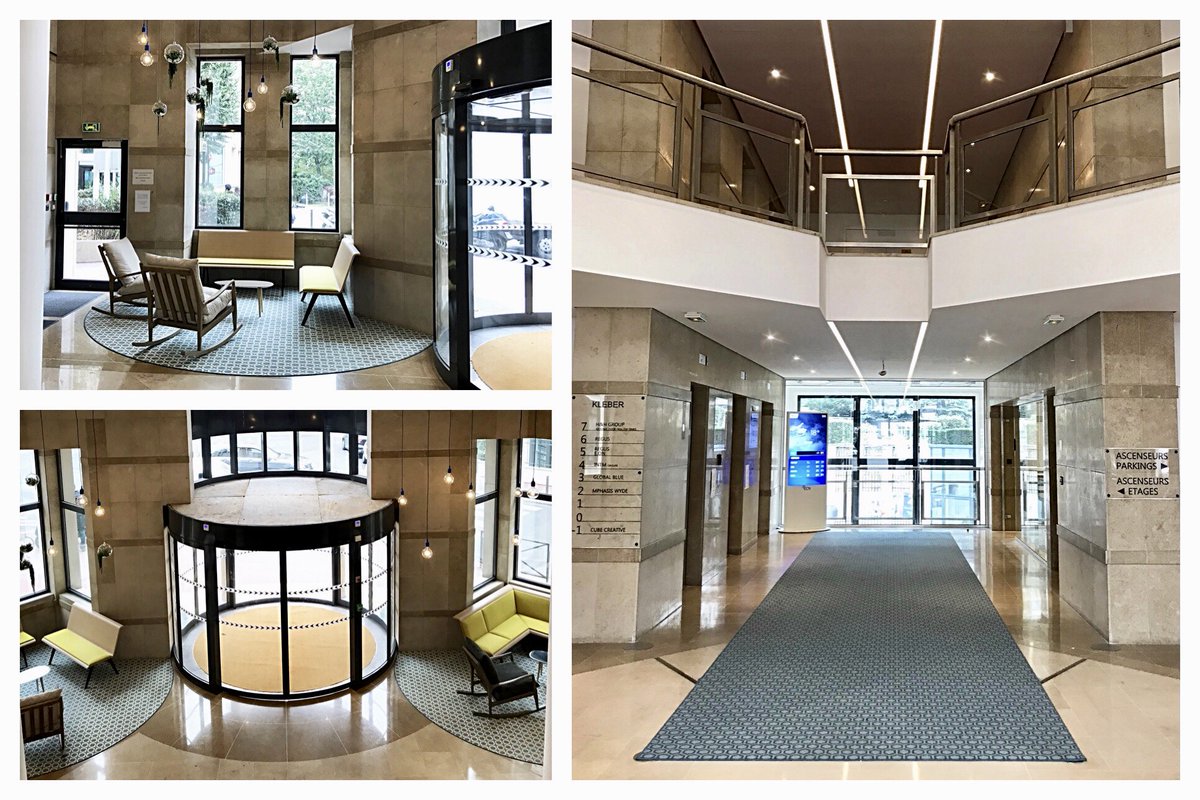 WattNetwork's tweet photo. Conception - Réalisation d’un hall d’entrée de l’immeuble de bureaux Sofidy avec îlots d’attente, végétation suspendue et gorges lumineuses. https://t.co/KV0Yo7BI9b
