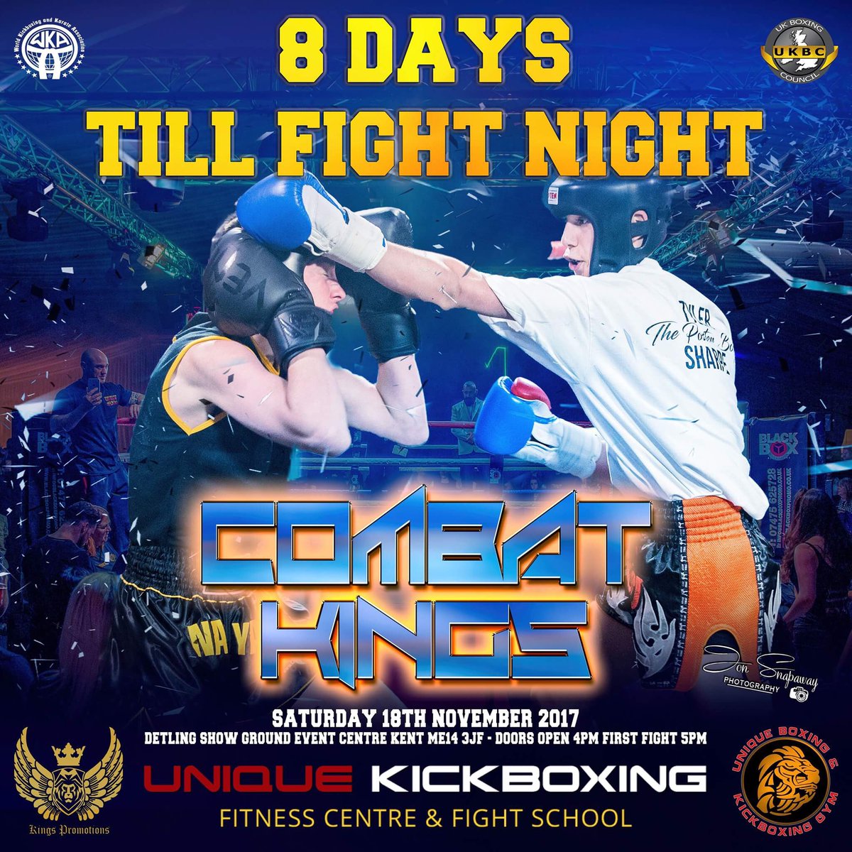KingsPromoKent's tweet photo. Count down begins 🥊🥊 #sponsored by #A-ClassDrivingSchool #backurfighter @matt1unique @JonSnapaway #Maidstone #kent #win #wka https://t.co/tfo3wnRGEP