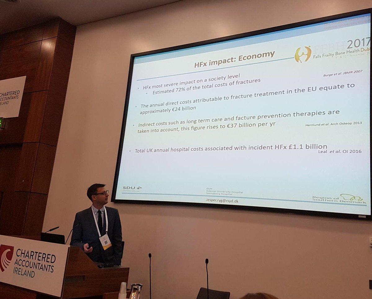 noca_irl's tweet photo. Head of Research @SyddanskUniv, Jesper Ryg speaking about the cost of hip fractures at the @FallsandBone17 Conference today #FFBH2017 https://t.co/e5lFhYq8ba