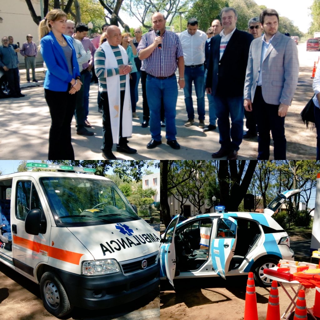 nanu_9's tweet photo. La Legisladora @RCuassolo está en #RioII junto a su intendente, al Ministro @FranFortunaCba y @jc_scotto en la entrega de un móvil de #SeguridadCiudadana y una #Ambulancia https://t.co/GP1EGml5Cx