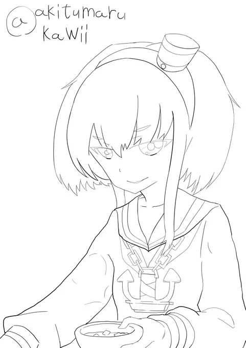 #艦これ版深夜の真剣お絵描き60分一本勝負
#艦これ版真剣お絵描き60分一本勝負_20171110
11/10 時津風
線画むずい・・かなり時間かかってオーバーした! 