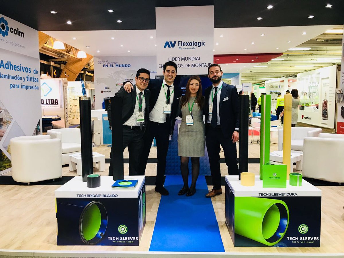TechSleeves's tweet photo. Greetings from @AndinaPack in Colombia! Last day to see all our products at Stand 514 of #Novaflex. #techsleeves #flexofriday #flexo https://t.co/xVIyVHoHqs