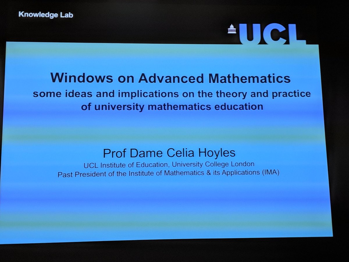 drvinceknight's tweet photo. Dame Celia Hoyles is giving the opening talk at the inaugural meeting of @MathsCU mathematics education research talk. 👍 https://t.co/u5SxSJ75n5